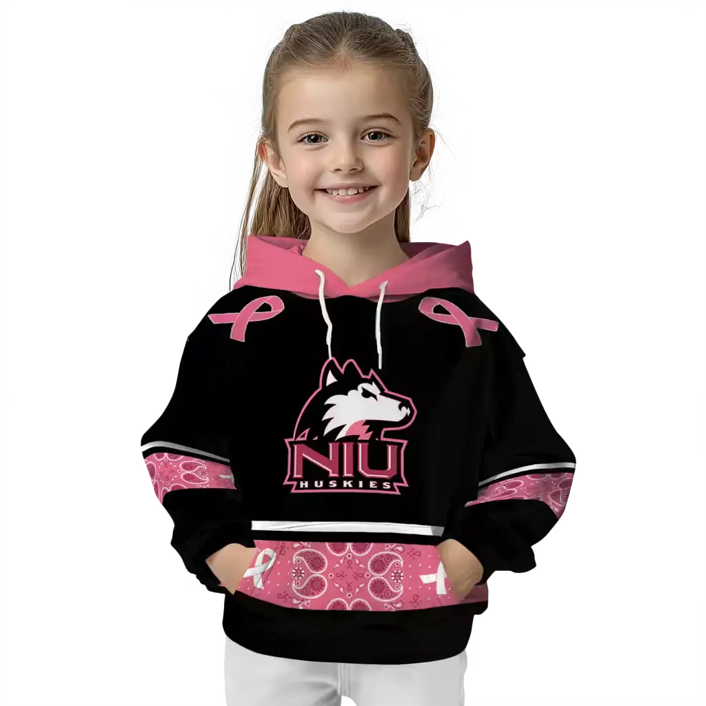 northern illinois huskies awareness ribbon black pink hoodie top rated northern illinois huskies awareness ribbon black pink hoodie top rated