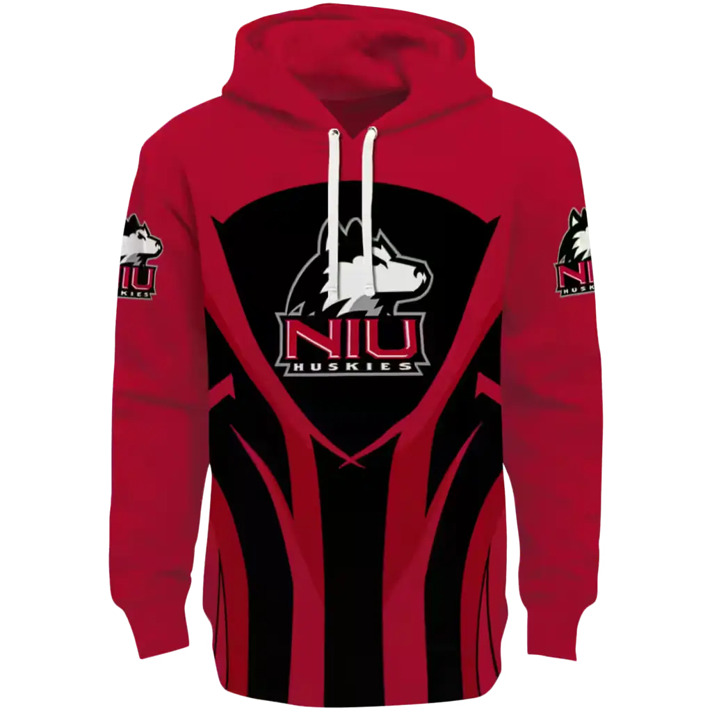 northern illinois huskies concentric lines red black hoodie best selling northern illinois huskies concentric lines red black hoodie best selling