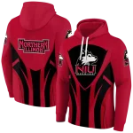 northern illinois huskies concentric lines red black hoodie best selling