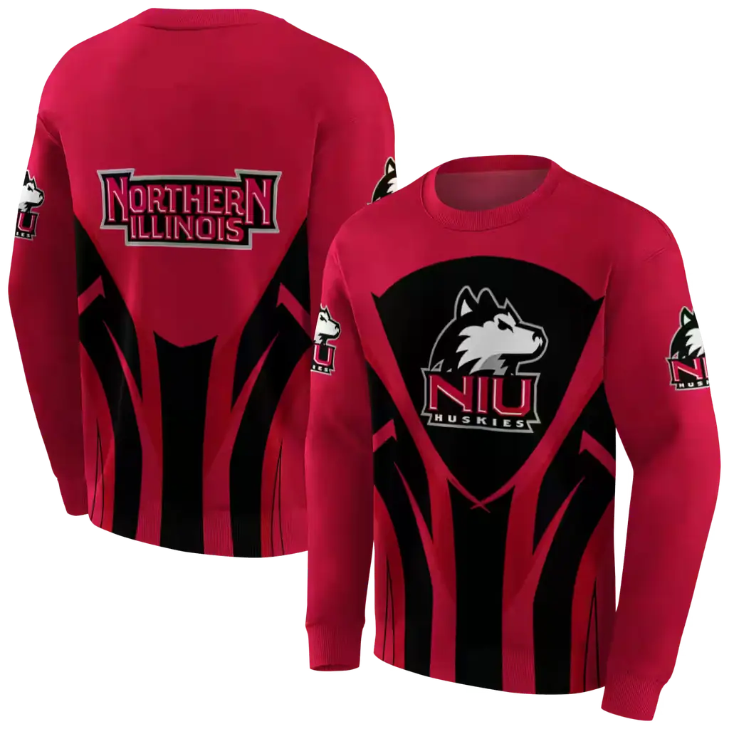 northern illinois huskies concentric lines red black hoodie premium grade northern illinois huskies concentric lines red black hoodie premium grade