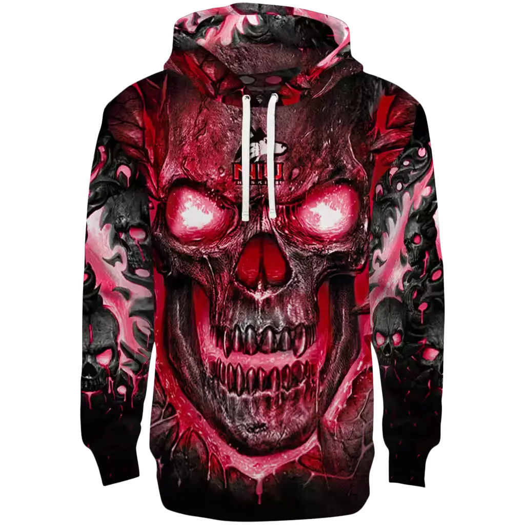 northern illinois huskies demonic skull red black hoodie best selling northern illinois huskies demonic skull red black hoodie best selling