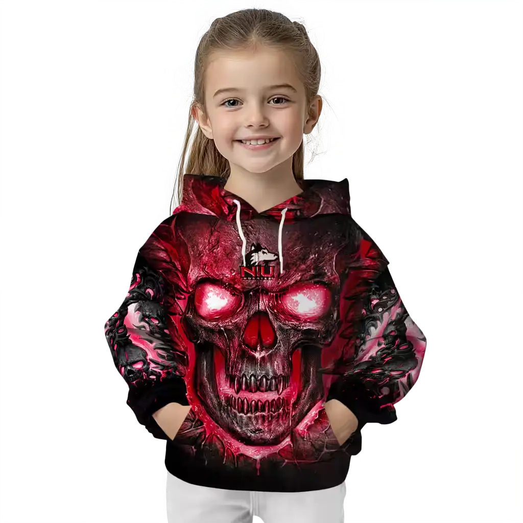 northern illinois huskies demonic skull red black hoodie top rated northern illinois huskies demonic skull red black hoodie top rated