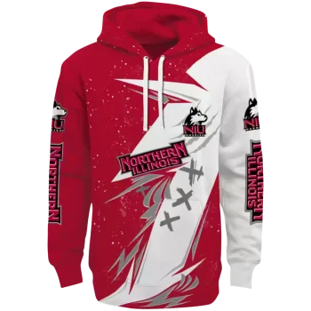 northern illinois huskies dynamic slash red white hoodie best selling
