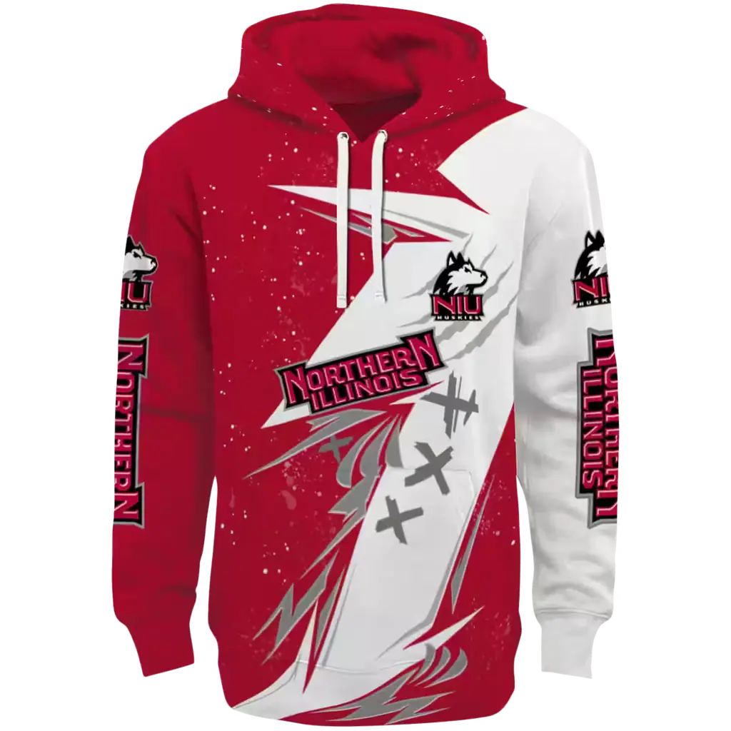 northern illinois huskies dynamic slash red white hoodie best selling northern illinois huskies dynamic slash red white hoodie best selling