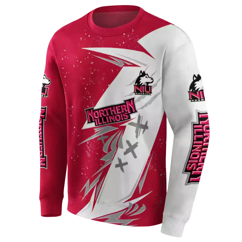 northern illinois huskies dynamic slash red white hoodie new arrival northern illinois huskies dynamic slash red white hoodie new arrival