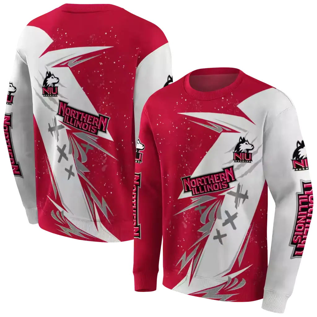 northern illinois huskies dynamic slash red white hoodie premium grade northern illinois huskies dynamic slash red white hoodie premium grade