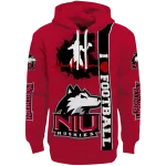 northern illinois huskies football heartbeat red hoodie best selling