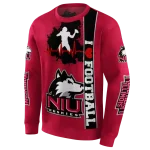 northern illinois huskies football heartbeat red hoodie best selling