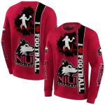 northern illinois huskies football heartbeat red hoodie best selling