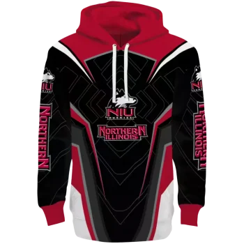 northern illinois huskies futuristic pattern red black hoodie best selling