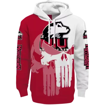northern illinois huskies graphic punisher red white hoodie best selling