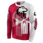 northern illinois huskies graphic punisher red white hoodie best selling