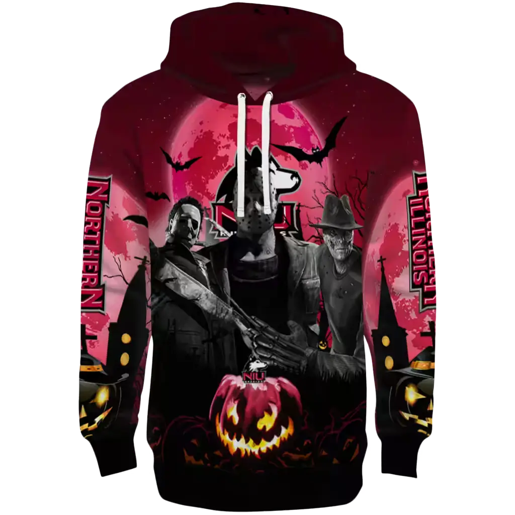 northern illinois huskies halloween vibes red black hoodie best selling northern illinois huskies halloween vibes red black hoodie best selling