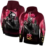northern illinois huskies halloween vibes red black hoodie best selling