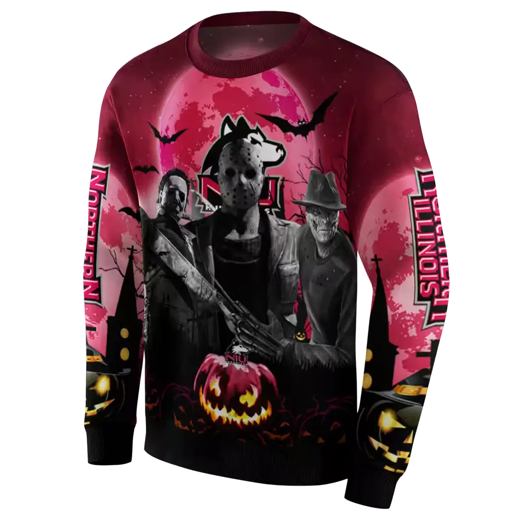 northern illinois huskies halloween vibes red black hoodie new arrival northern illinois huskies halloween vibes red black hoodie new arrival