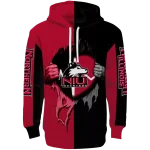 northern illinois huskies heartbeat graphic red hoodie best selling