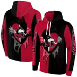 northern illinois huskies heartbeat graphic red hoodie best selling