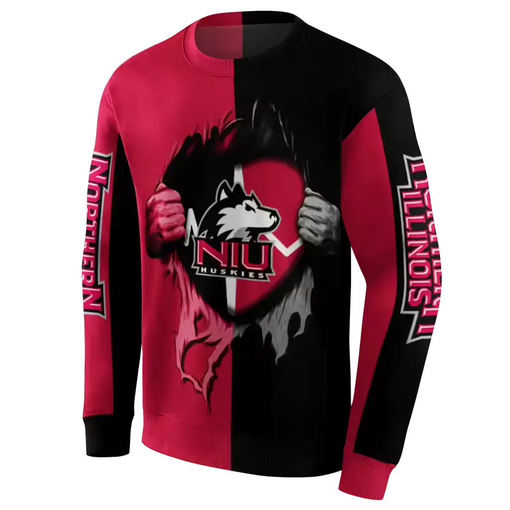 northern illinois huskies heartbeat graphic red hoodie new arrival northern illinois huskies heartbeat graphic red hoodie new arrival