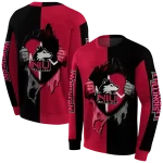 northern illinois huskies heartbeat graphic red hoodie best selling
