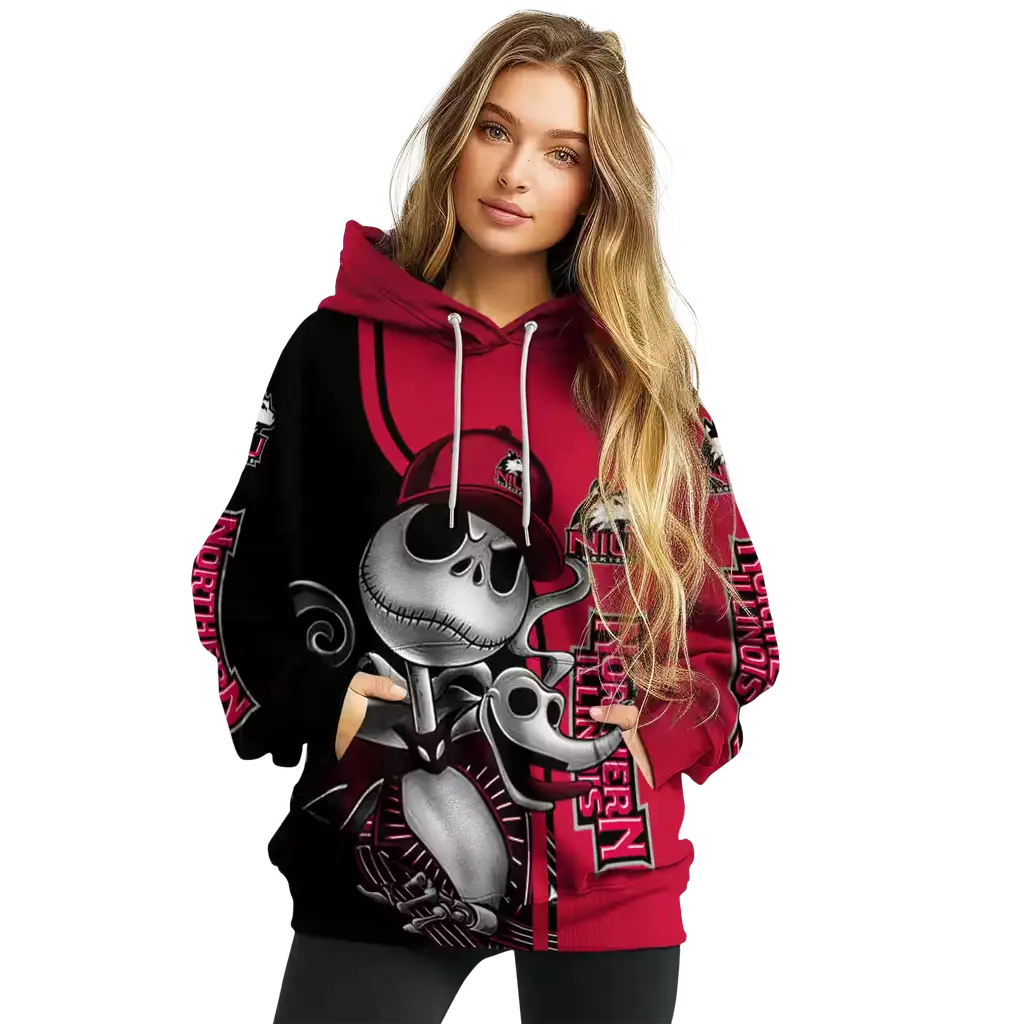 northern illinois huskies jack skellington red hoodie high quality northern illinois huskies jack skellington red hoodie high quality