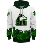 northern illinois huskies lucky motif white green hoodie best selling