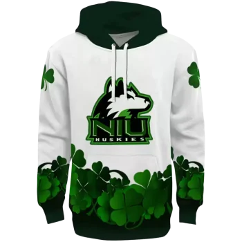 northern illinois huskies lucky motif white green hoodie best selling