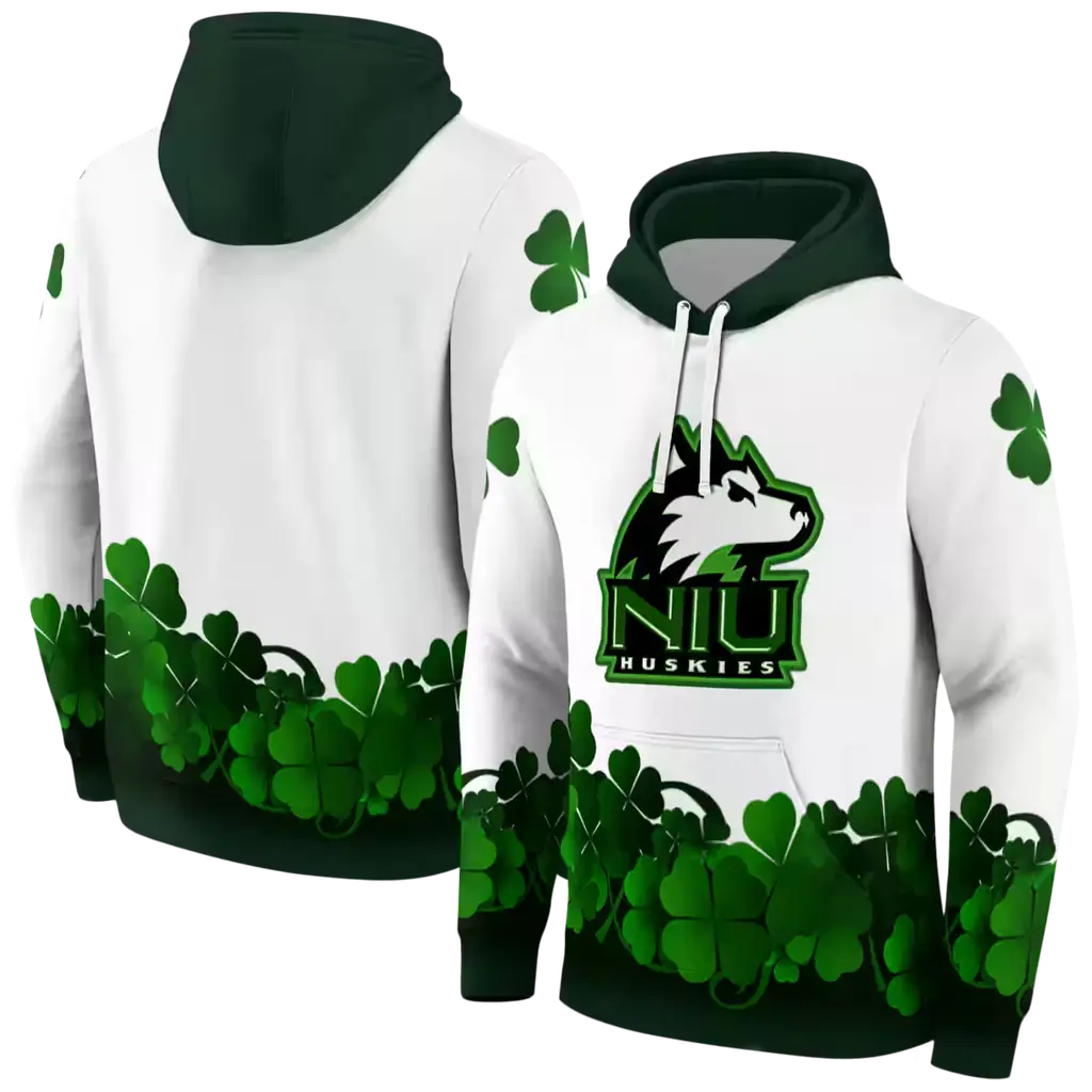 northern illinois huskies lucky motif white green hoodie fashion forward northern illinois huskies lucky motif white green hoodie fashion forward