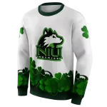 northern illinois huskies lucky motif white green hoodie best selling