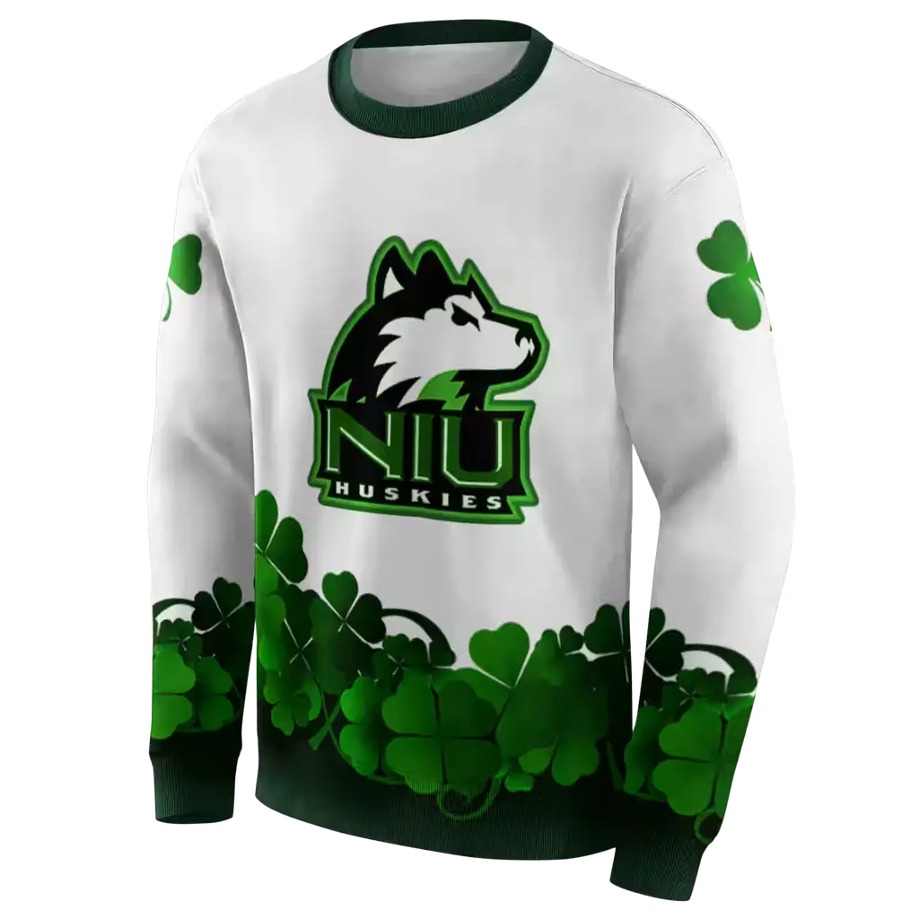 northern illinois huskies lucky motif white green hoodie new arrival northern illinois huskies lucky motif white green hoodie new arrival