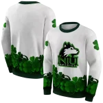northern illinois huskies lucky motif white green hoodie best selling