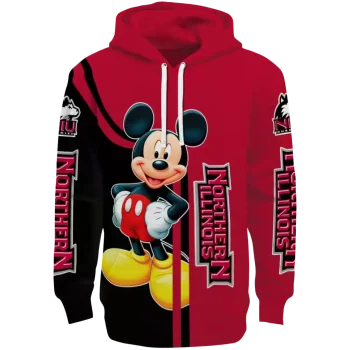 northern illinois huskies mickey mouse red black hoodie best selling
