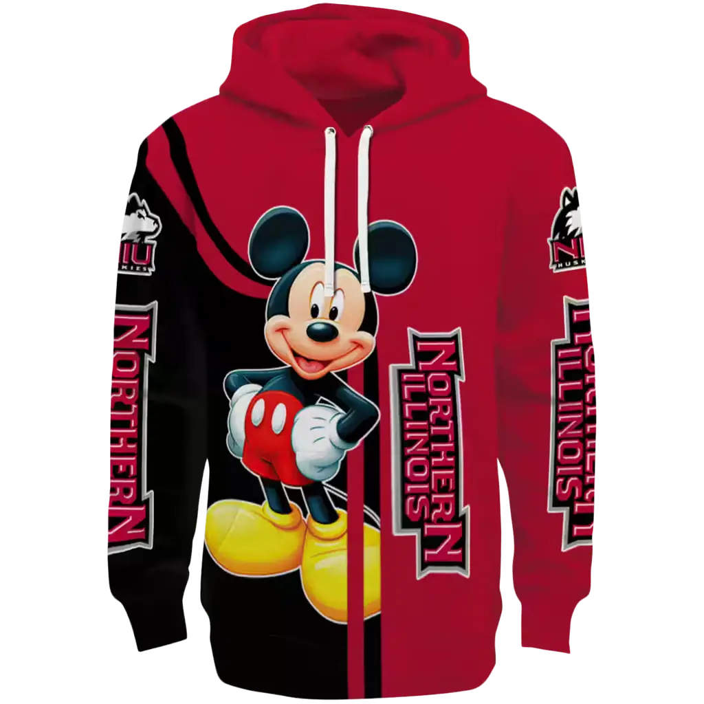 northern illinois huskies mickey mouse red black hoodie best selling northern illinois huskies mickey mouse red black hoodie best selling