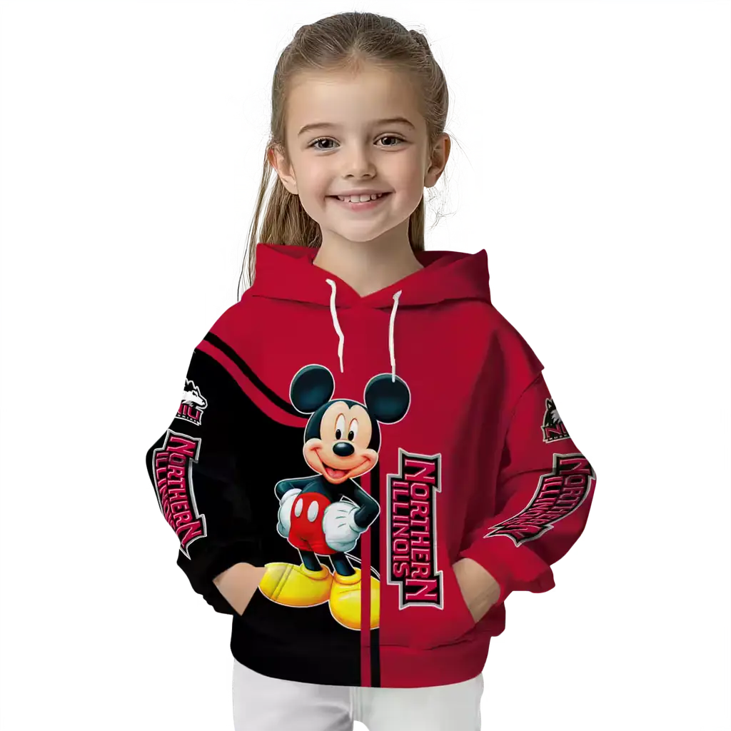 northern illinois huskies mickey mouse red black hoodie top rated northern illinois huskies mickey mouse red black hoodie top rated
