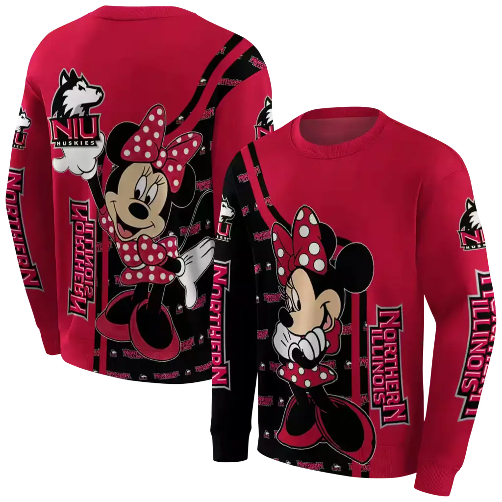 northern illinois huskies minnie mouse red hoodie premium grade northern illinois huskies minnie mouse red hoodie premium grade