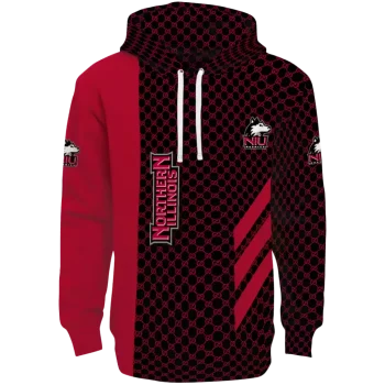 northern illinois huskies monogram pattern red hoodie best selling