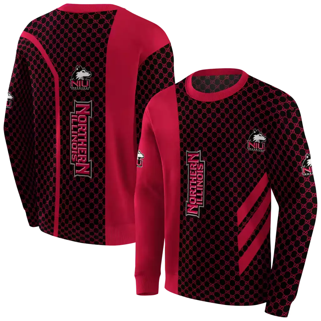 northern illinois huskies monogram pattern red hoodie premium grade northern illinois huskies monogram pattern red hoodie premium grade