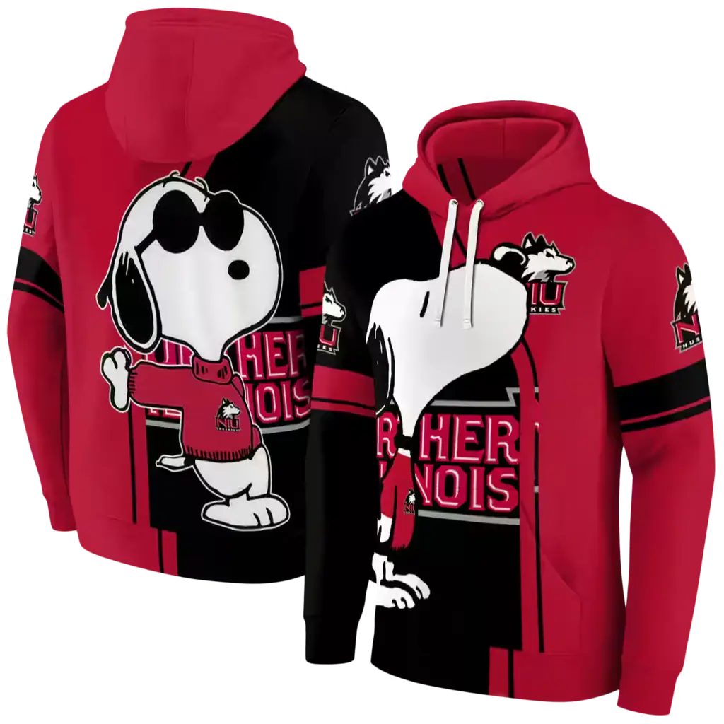 northern illinois huskies playful snoopy red hoodie fashion forward northern illinois huskies playful snoopy red hoodie fashion forward