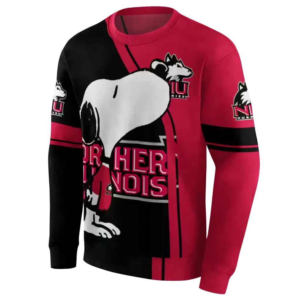northern illinois huskies playful snoopy red hoodie new arrival northern illinois huskies playful snoopy red hoodie new arrival