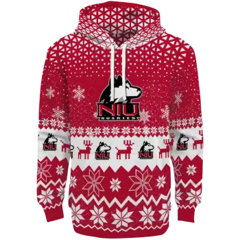 northern illinois huskies reindeer motif red hoodie best selling
