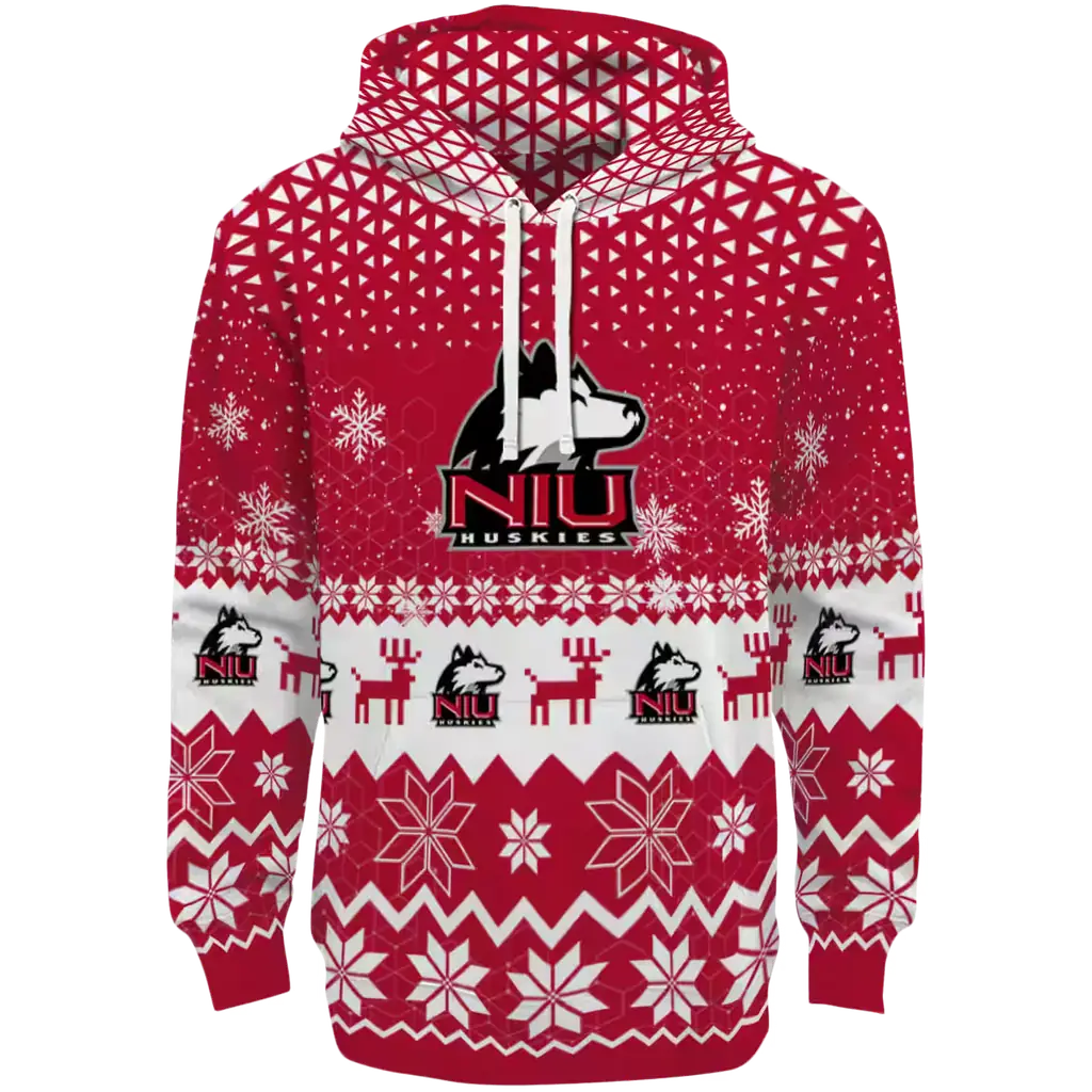 northern illinois huskies reindeer motif red hoodie best selling northern illinois huskies reindeer motif red hoodie best selling