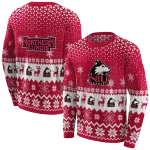 northern illinois huskies reindeer motif red hoodie best selling