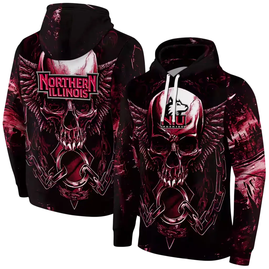northern illinois huskies skull artwork red black hoodie fashion forward northern illinois huskies skull artwork red black hoodie fashion forward