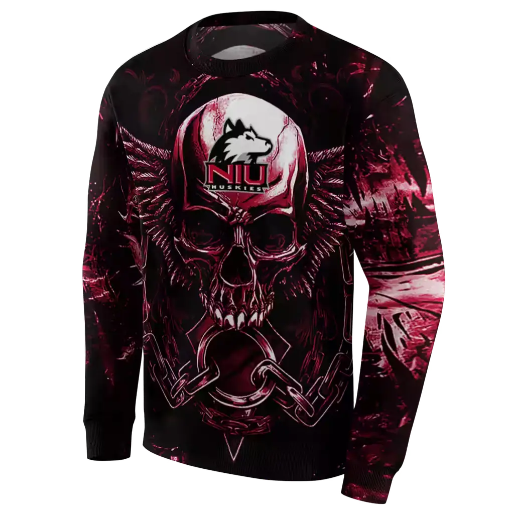 northern illinois huskies skull artwork red black hoodie new arrival northern illinois huskies skull artwork red black hoodie new arrival
