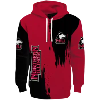 northern illinois huskies splatter effect red hoodie best selling