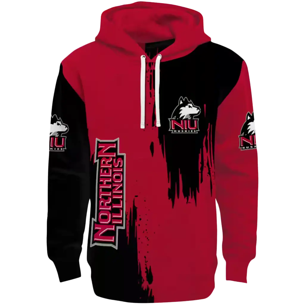 northern illinois huskies splatter effect red hoodie best selling northern illinois huskies splatter effect red hoodie best selling