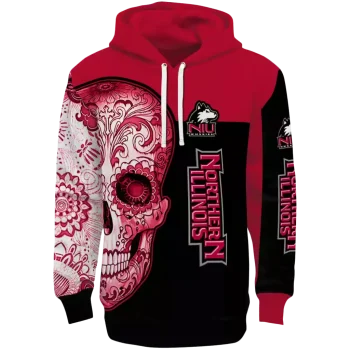 northern illinois huskies sugar skull red black hoodie best selling