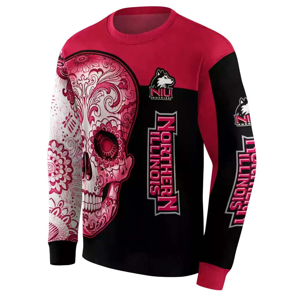 northern illinois huskies sugar skull red black hoodie new arrival northern illinois huskies sugar skull red black hoodie new arrival