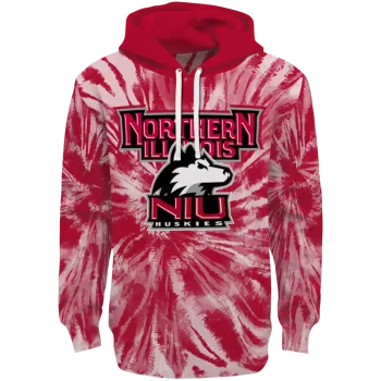 northern illinois huskies tie dye pattern red hoodie best selling
