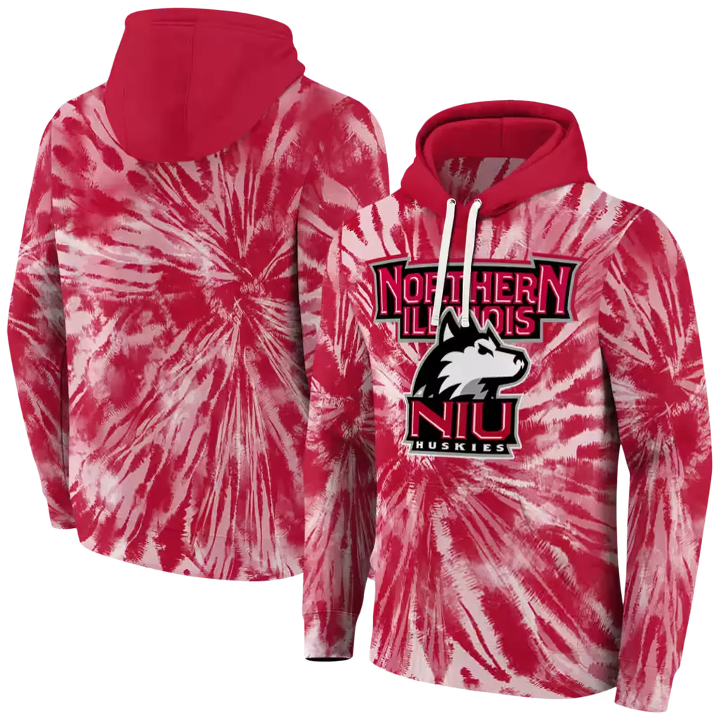 northern illinois huskies tie dye pattern red hoodie fashion forward northern illinois huskies tie dye pattern red hoodie fashion forward