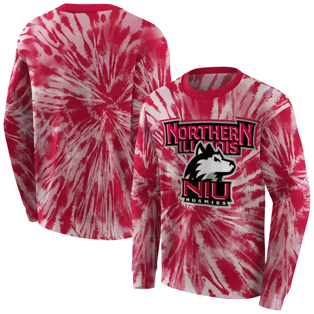 northern illinois huskies tie dye pattern red hoodie premium grade northern illinois huskies tie dye pattern red hoodie premium grade